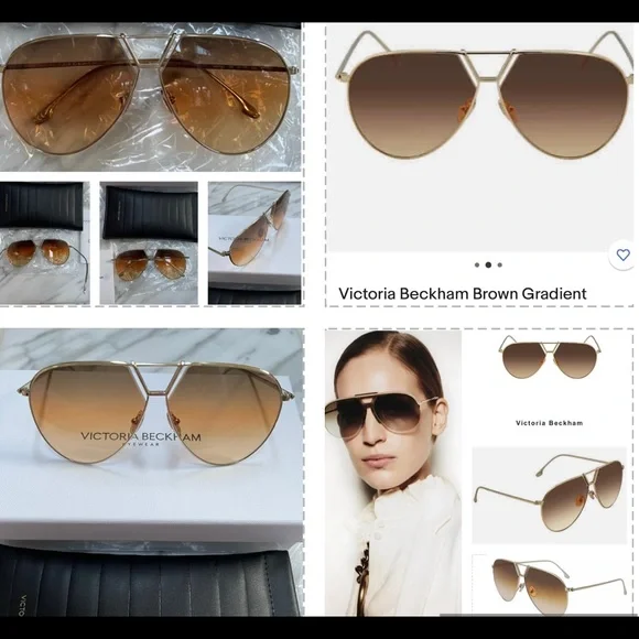 VICTORIA BECKHAM UNISEX CLASSIC PILOT AVIATOR SUNGLASSES WITH METAL BROW BAR VICTORIA BECKHAM UNISEX CLASSIC PILOT AVIATOR SUNGLASSES  main image 2